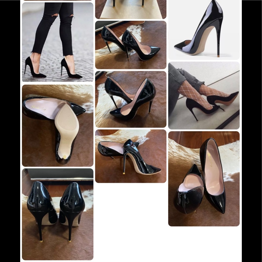 NWB Elisabet Tang High Heels Black Evening Party Cocktail Prom Shoes US Sz 7 - Picture 11 of 14